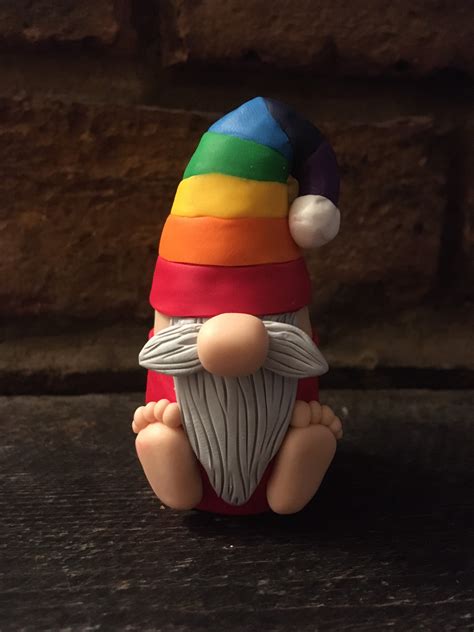 Rainbow Gonk Gnome Scandinavian Nordic Handmade Clay Etsy