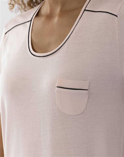 Short Sleeved Cotton Modal Nightshirt Les Intemporelles A Rosewood Lingerie Le Chat