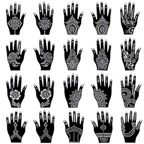 Xmasir Henna Tattoo Stencil Kit Temporary Tattoo Template Set Of