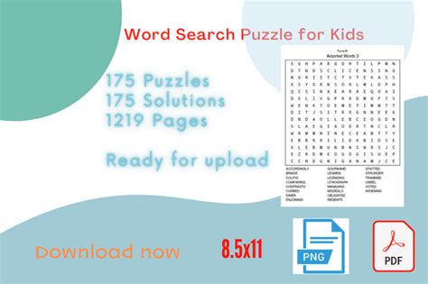 175 Assorted Word Search Puzzle Graphic By Sunday Design Creative Fabrica