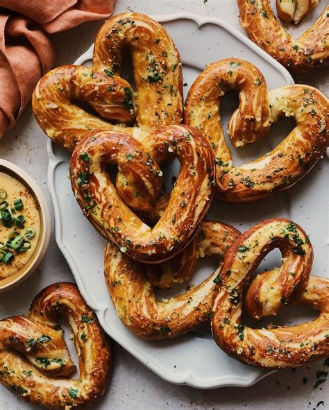 Soft Pretzel Hearts With Parmesan Garlic Butter Lily Morello Soft