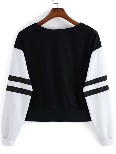 Letter Print Crop SweatshirtFor Women Romwe