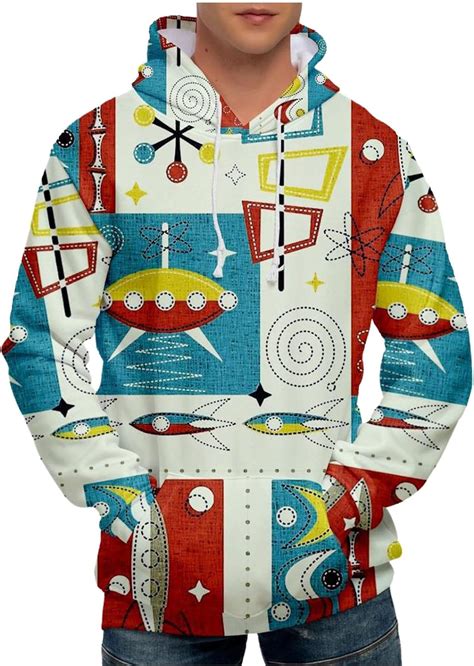 Mens Oversized Sweatshirt Fashion Print Loose And Wolong Sleeve Hooded