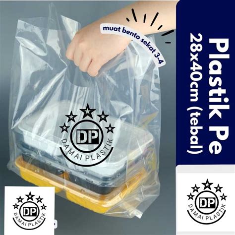 Jual KANTONG KRESEK PE BENING PLONG PLASTIK TAKEAWAY TRANSPARAN RAMAH