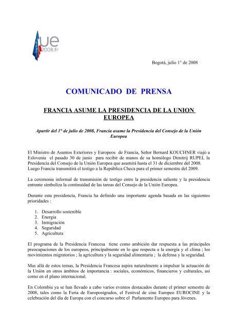 Comunicado De Prensa