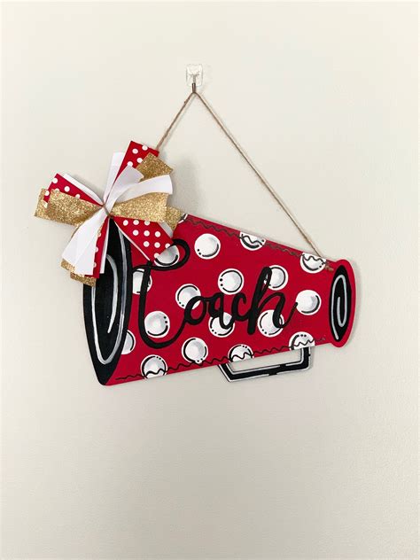 Cheerleading Megaphone Door Hanger Etsy Cheerleading Megaphones