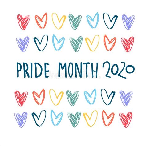 Pride Month 2020 Month Of Sexual Diversity Celebrations Hand Lettered Logo Dark Blue