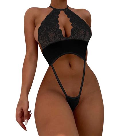 Bjutir Lingerie For Women Lingerie Lace Bodysuit Deep V Teddy Walmart