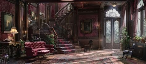 Grand Entrance Hall of a Victorian Mansion | Premium AI-generated image