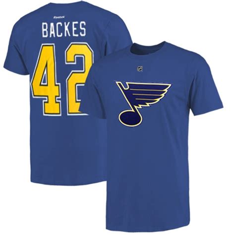 Men's St. Louis Blues David Backes Reebok Royal Blue Name & Number T ...