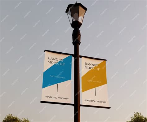 Premium Psd Lamp Post Banner Mock Up