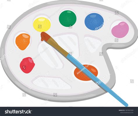 Painter Palette Vector Flat Design Stock Vector Royalty Free