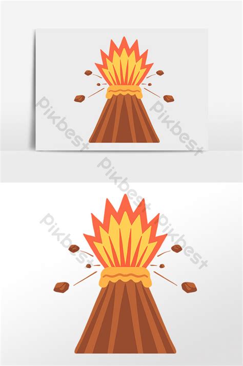 Drawing Natural Disaster Volcano Eruption Illustration | PSD Free ...