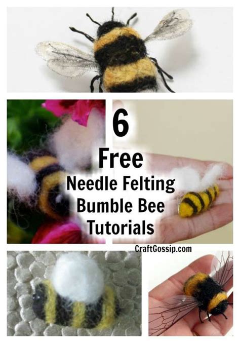 Free Needle Felted Bumble Bee Tutorials Needle Felting Needle