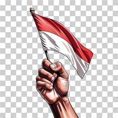 Premium PSD Hand Holding The Indonesian Flag