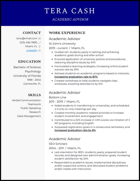 3 Academic Advisor Resume Examples That Worked In 2024