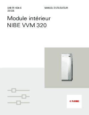 Remplissable En Ligne Manuel D Utilisateur NIBE VVM 320 Faxer Email