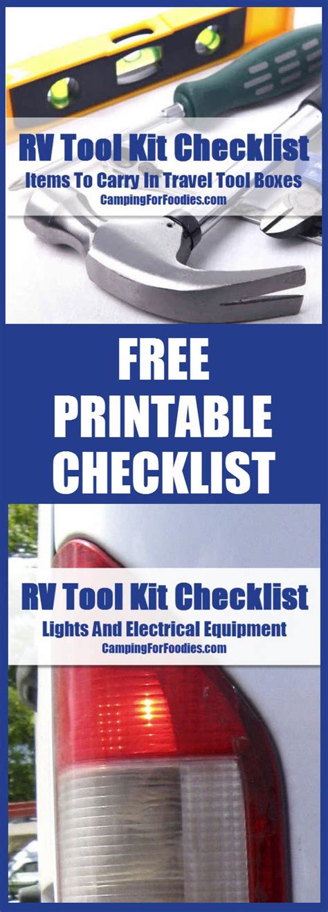 Get Our Free Printable Rv Tool Kit Checklist Different Types Different Types Of And The Go