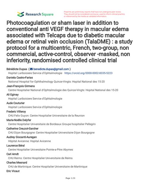 PDF Photocoagulation Or Sham Laser In Addition To Conventional Anti