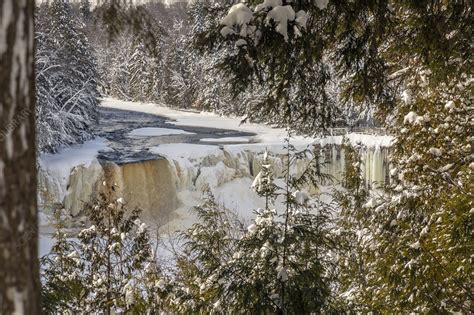 Tahquamenon Falls In Winter Michigan USA Stock Image C046 5445