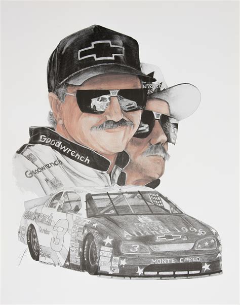 Dale Earnhardt SR. the intimator Drawing by Joe Lisowski - Fine Art America