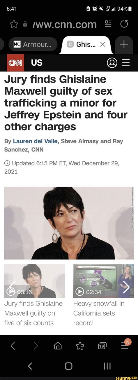 O Ghis Armour CAN US Jury Finds Ghislaine Maxwell Guilty Of Sex Trafficking A Minor For