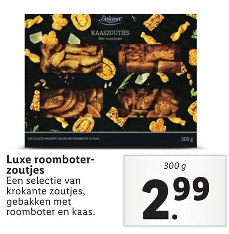 Delicieux Luxe Roomboterzoutjes 300g Aanbieding Bij Lidl