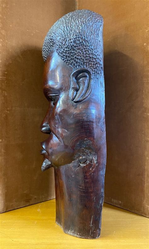 Proantic Important African Sculpture Of Man S Head In Exotic Wood 19