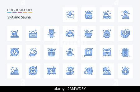 Sauna Blue Icon Pack Stock Vector Image Art Alamy