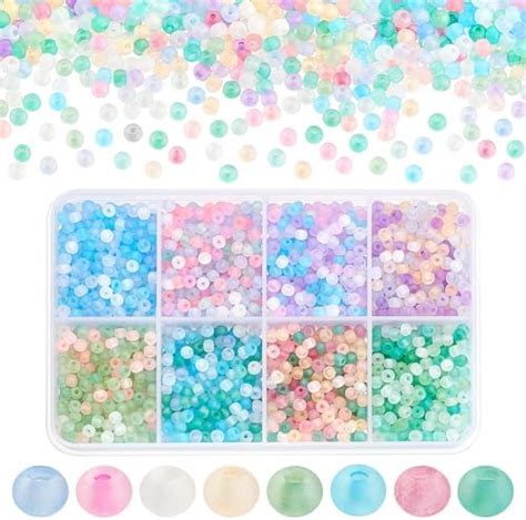 Ph Pandahall Pcs Couleurs Perles De Rocaille Mm Perles En Verre