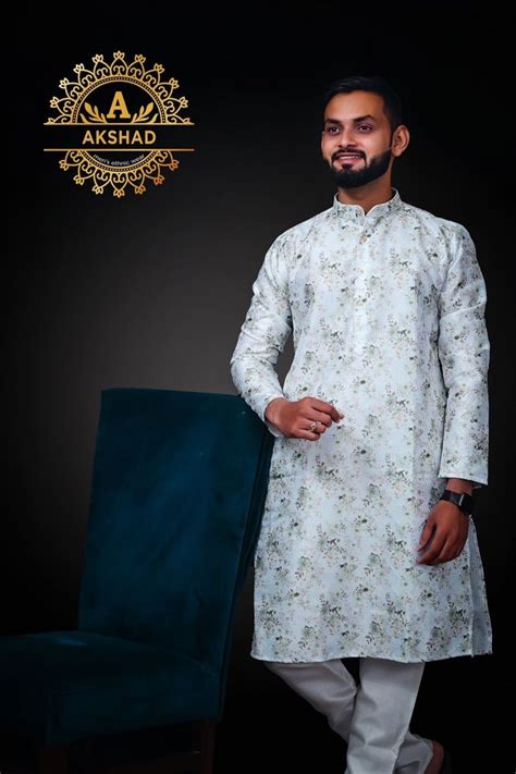 Men Printed White Cotton Kurta Pajama At Rs 799 Set Pure Cotton