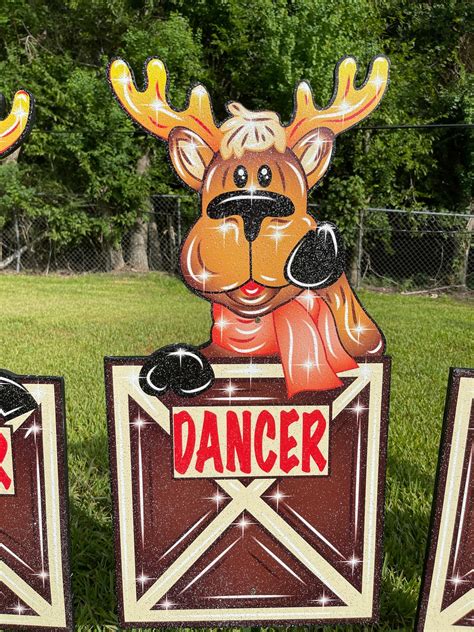 9 PC Reindeer Set - Outdoor Wooden Christmas Yard Art – Yard Art Decor and More LLC