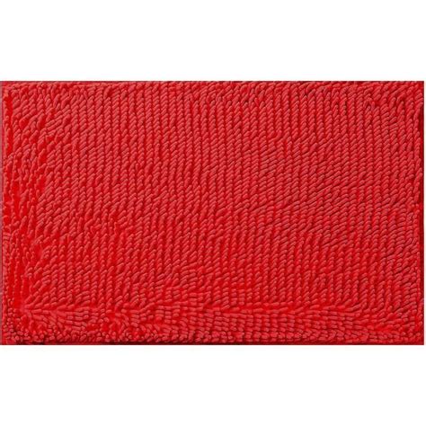 Tapis De Bain Rouge Doux Et Confortable Antid Rapant Absorption