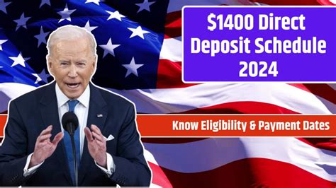 1400 Direct Deposit Schedule 2024 Know Eligibility Payment Dates