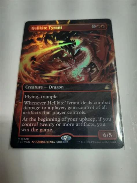 Hellkite Tyrant Anime Borderless Foil Ravnica Remastered Mtg Comme