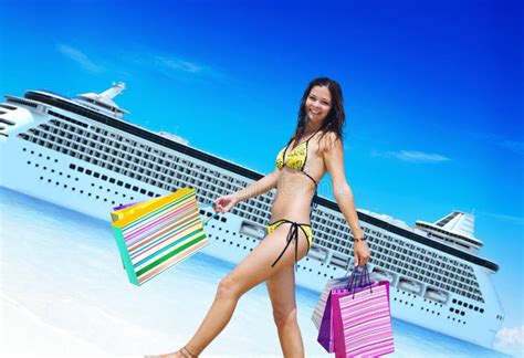 Woman Bikini Shopping Bags Beach Summer Concept Stock Image Image Of