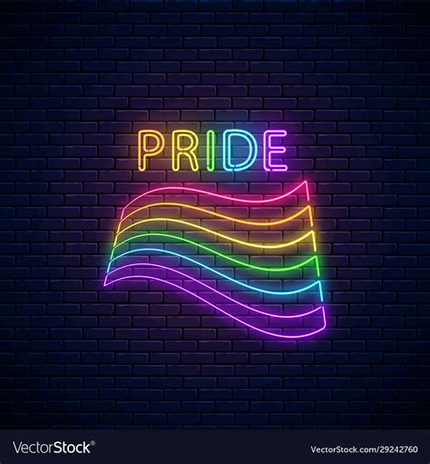 Pride Neon Text Design Template Lgbt Neon Vector Image Hot Sex Picture