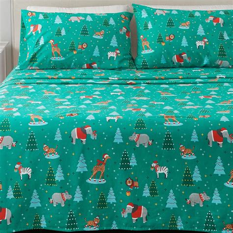 Great Bay Home 4 Piece 100 Turkish Cotton Queen Christmas