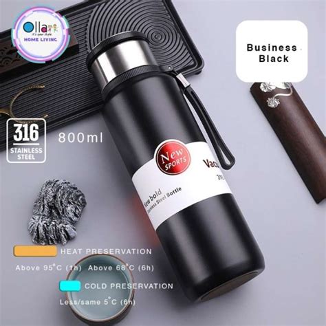 Promo Botol Minum Termos Ml Tipe Sport Hf Stainless Sus Hot Cold Hitam Diskon