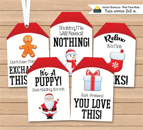 Funny Christmas Tags Printable Gift Tags Instant Download - Etsy