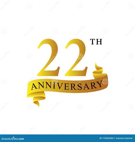 Ribbon Anniversary 22th Years Logo Stock Vector Illustration Of