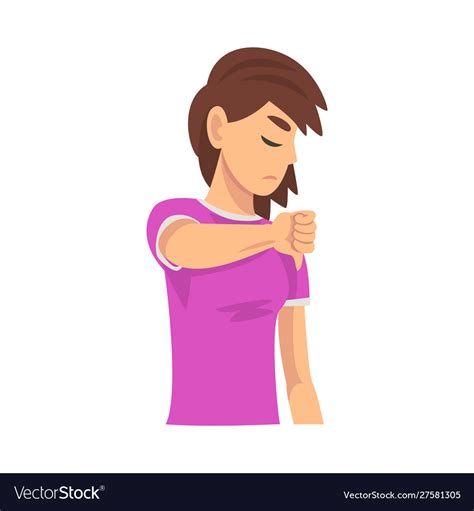 Girl holds fist finger down dislike cartoon Vector Image