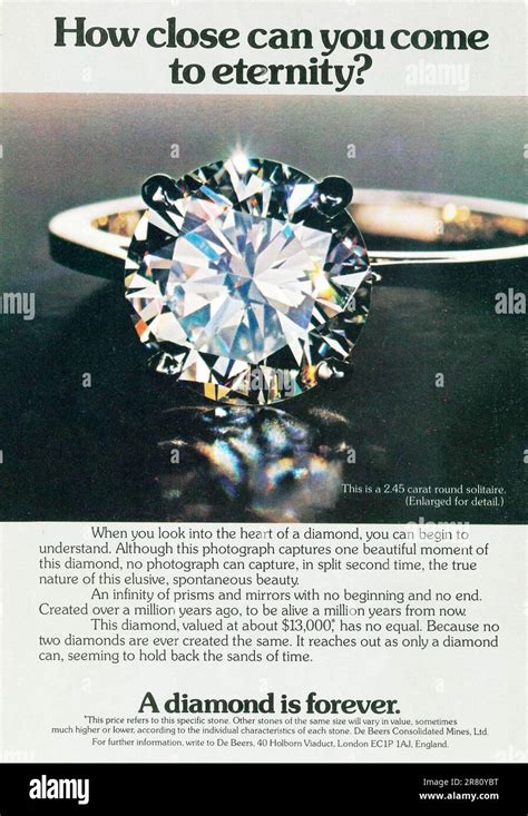 De Beers Diamond Ring Advert In A Magazine 1977 Stock Photo Alamy