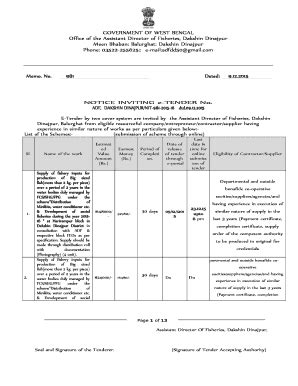 Fillable Online Government Of West Bengal Office Of The Assistant