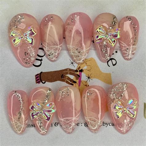 Jual Marble Pink Nude Peach Bow Wedding Press On Nail Art Set Custom Kuku Palsu Shopee Indonesia