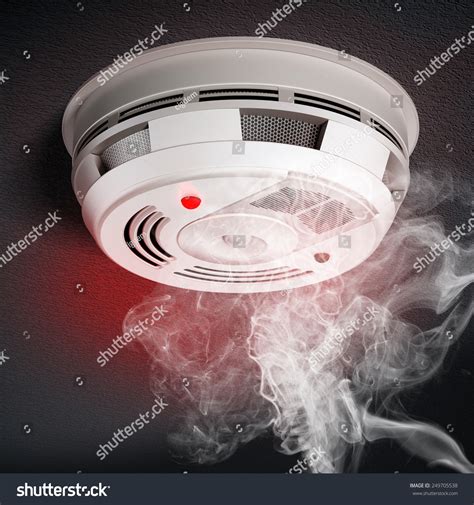 Smoke Detector Red Warning Light Sensing Stock Illustration 249705538