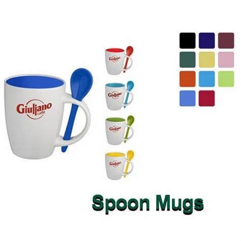 Sublimationwala Ceramic Sublimation Spoon Mug For Home Office At Rs