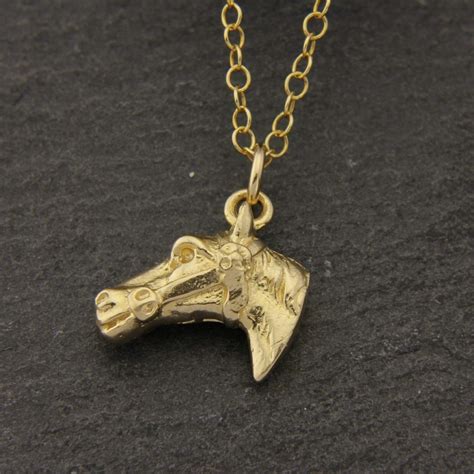 Solid Gold Horse Head Pendant Solid Gold Bespoke Animal Pendant