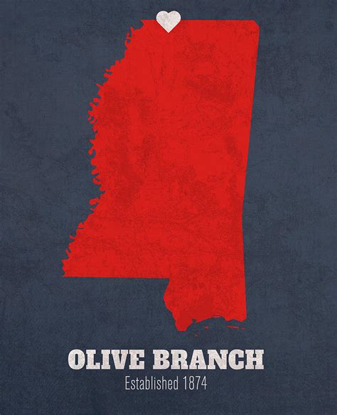 Olive Branch Mississippi City Map Founded 1874 University of ...