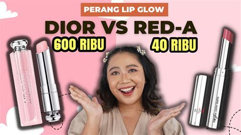 BATTLE LIP GLOW RED A LIP GLO 40 RIBU VS DIOR LIP GLOW 600 RIBU DI